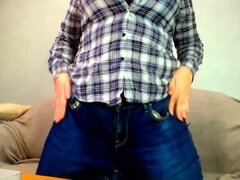 Leie, Viele männer bespritzen eine frau, Spermaladung, Schwanz, Deutsch, Handjob, Jeans, Pov