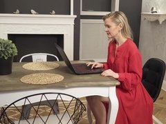 Blondine, Hausfrau, Reif, Milf, Muschi, Rasiert, Solo, Titten