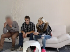 Enthousiasteling, Blond, Pijpbeurt, Stel, Man die toekijkt, Tsjechisch, Realiteit, Tiener