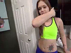 デカパイ, フェラチオ, 茶髪の, 変態趣向, ティーン