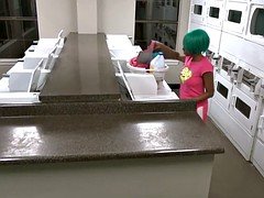 美女, 黒人, フェラチオ, 黒人, 公共, フェラする, ティーン, オッパイの