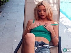 18 años, Amateur, Rubia, Británico, Masturbación, Al aire libre, Adolescente, Tetas