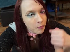 18 jaar, Stel, Sperma in mond, Emo jongen, Handbeurt, Gezichtspunt, Douche, Tiener