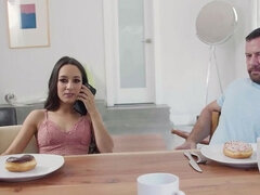 Two beautiful babes get pounded in a hardcore threesome