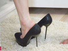 Cul, Chambre à dormir, Blonde, Talons, Petite femme, Pov, Adolescente, Nénés