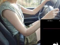 車, 手コキする, ゴム, オナニー, 公共, スカート, おもちゃ, バイブレーター