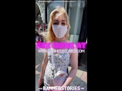 Teen Blonde Babe EMMA STARLETTO gets creampied on Hollywood Blvd