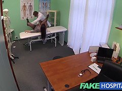 Naughty patient caught on hidden cam rubs her massage tool to orgasm