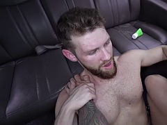 Str8 guys 1st time anal gay In the van for a lot of cash