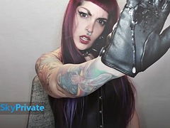 Grosse bite, Femme dominatrice, Fétiche, Latex, Cuir, Rousse roux, Strapon, Jouets