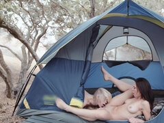 Blonde, Brunette, Hd, Kissing, Outdoor, Pussy, Shaved, Tits