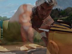 Homosexuelle, Hd, Interracial, Fille latino, De plein air, Tatouage