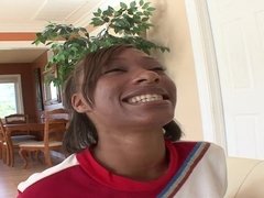 Raunchy Black Cheerleader Sucks A Big Cock - nevaeh givens
