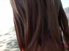 Leie, Strand, Bikini, Blondine, Im freien, Zierlich, Öffentlich, Titten