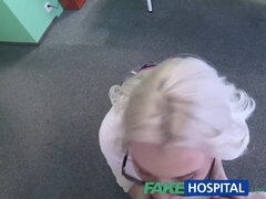 Skinny blonde patient in need of a hard dick gets a dose of her own medicine