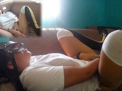 Füsse, Latina, Mexikanisch, Schmerz, Muschi, Spanisch, Strümpfe, Ablutschen