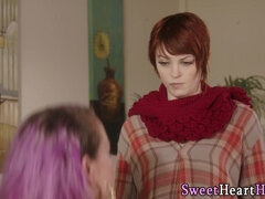 デカパイ, 巨乳な, 指いじり, レズビアン, 自然山雀, オーガズム, 赤毛, オッパイの