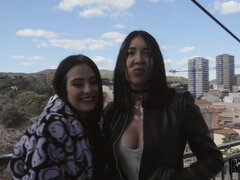 Naughty lesbians sucks my cock mind-blowing sex video