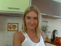 18 jaar, Blond, Pijpbeurt, Europees, Keuken, Tiener