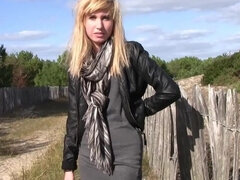 Amateur, Blonde, Flashing, Masturbation, Outdoor, Skinny, Solo, Upskirt