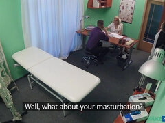 Bad, Schwanz, Handjob, Krankenschwester, Büro, Sperma, Uniform, Spanner