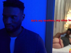 My Fake Family: Ebony Step Siblings in Interracial Threesome - with Yves Morgan, Sofia Lee