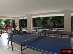 Ping Pong before wild sex in the shower