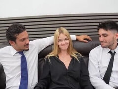 デカチン, 熟年, 3p男男女, ヌード, オーガズム, ガリガリ, フェラする, 三人