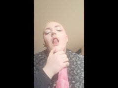 Gay trans femboy gives muddy, glossy head