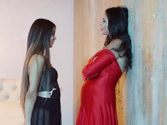 Petite Latina and Brunette Seduce with Intense Passion in a Steamy Scene