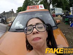 Julia de Lucia, a horny Spanish learner, gets a big cock to drive her around
