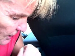 German MILF Persuaded to Fuck in Car Backseat - Shopping Trip Turns into Threesome Blowjob & Facial