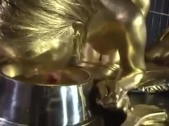 Attractive Japanese huzzy taking a cum shower