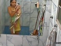Felicia teases her nephew in the shower