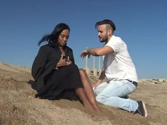 Stuck & Grateful: Dark-Haired Babe Gobbles Large Schlong with Noe Milk