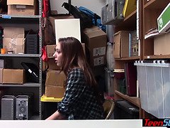 Redhead teen thief with big natural tits punish fucked