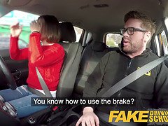 Jamie Ray, the British babe, gets hard fuck in fake driving school