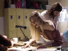 お尻, ブロンド, レズビアン, なめる, マッサージ, ポルノスター, 赤毛, ティーン