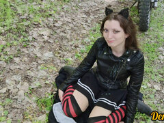 Bukkake, Corridas, Corridas faciales, Al aire libre, Público, Flaco