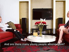 ブロンド, フェラチオ, 眼鏡, 熟年, 淫乱熟女, オマンコ, ロシア人, フェラする