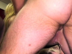 Blonde chick Bailey Bae drives a big cock in hardcore sex