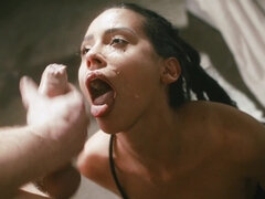 Bondage discipline sadomasochisme, Grote kont, Bruinharig, Hondjeshouding, Sperma in gezicht, Hd, Natuurlijke tieten, Spuiten