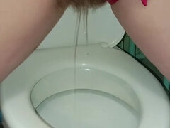 Asmr Toilet Fetish: Hairy Girl Pees Standing Up Pisses Loudly