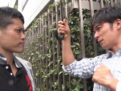 アジア人, フェラチオ, 顔射, 足コキ, なめる, オマンコ