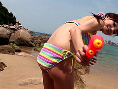 Brunette brune, Voiture, Japonaise, Masturbation, Culottes ou slips, Réalité, Solo, Jouets