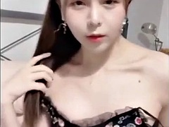 Chinoise, Travestis, Marrant, Lingerie, Masturbation, Collant, Transsexuelle