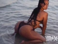 デカ尻, ビキニ, 茶髪の, ラティーナ, 下着