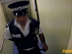 Fake Cop British benefits cheat fucking a policeman: Blowjob, Doggy  Big Tits Porn