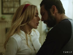 ベッドルーム, ブロンド, フェラチオ, バック, ハードコア, オナニー, 淫乱熟女, ガリガリ