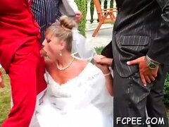 ブロンド, フェラチオ, チン, 淫乱熟女, 三人, のぞき